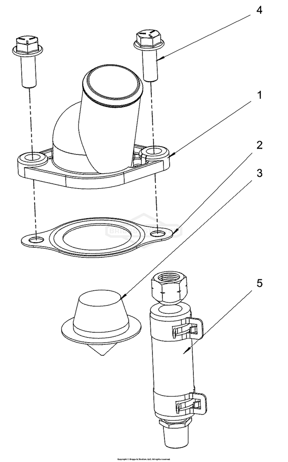 Engine Group - Thermostat Diagram and Parts List for 076660-01  Briggs and Stratton Generator